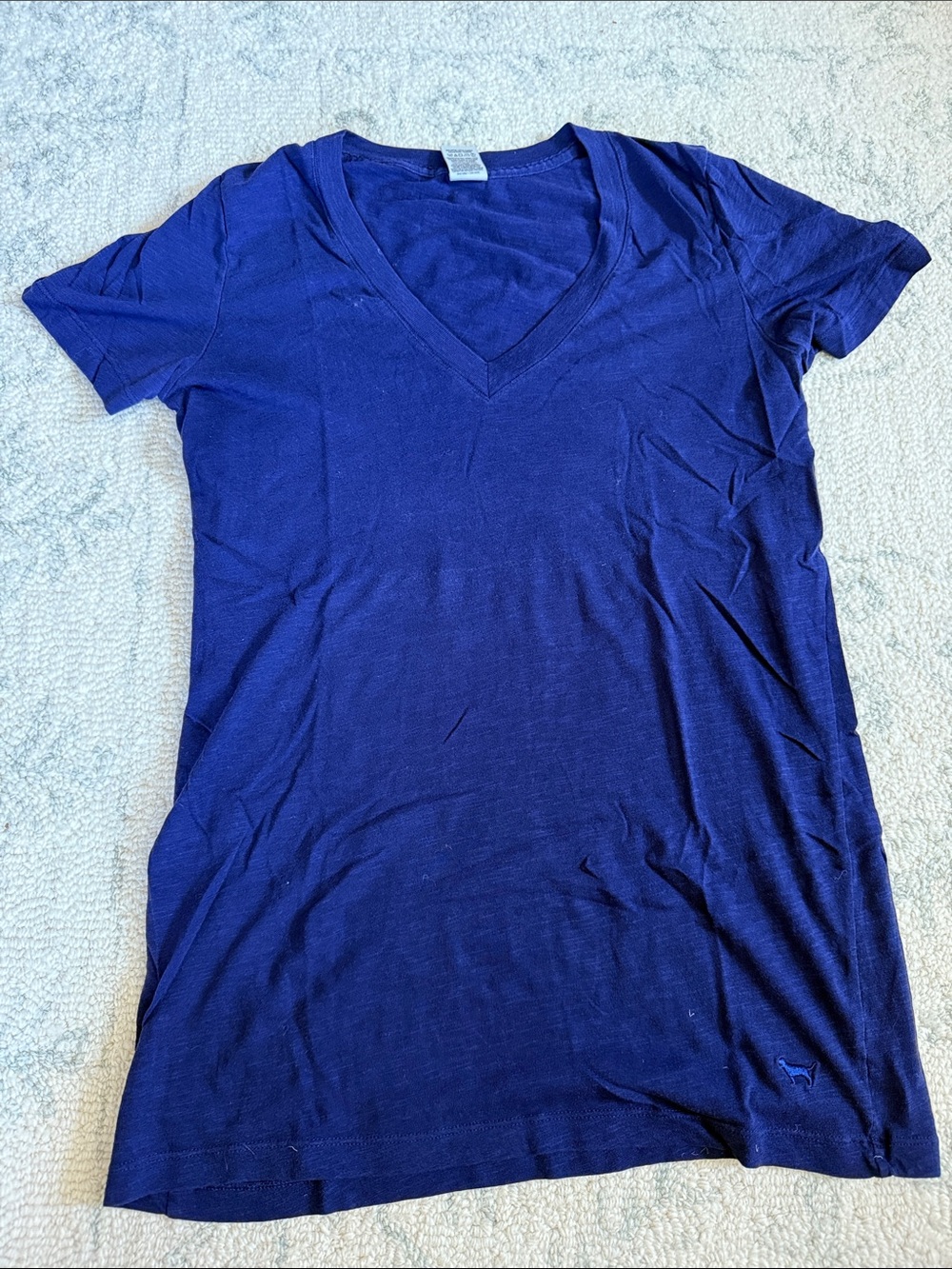 PINK Victoria's Secret Deep Blue V-Neck Short Sleeve Tee